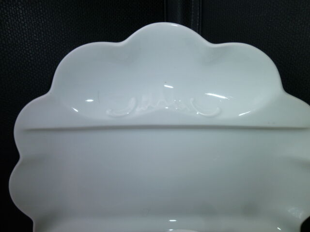Set of 5 asparagus plates in white Limoges porcelain