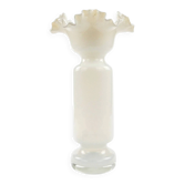 Vase with frill, mid-century modern, glass, designed by L. Fiedorowicz, Poland, 1970s