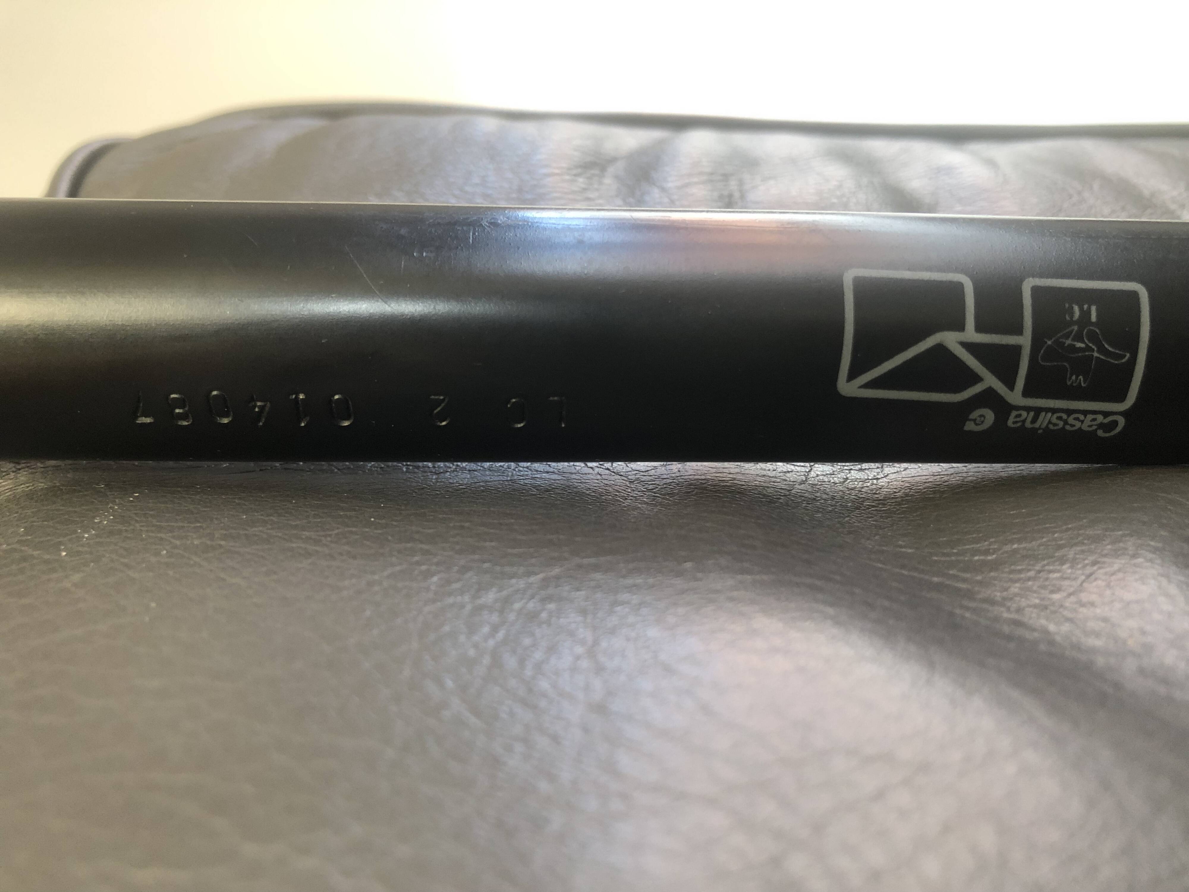 Pair of LC2 Le Corbusier armchairs by Cassina