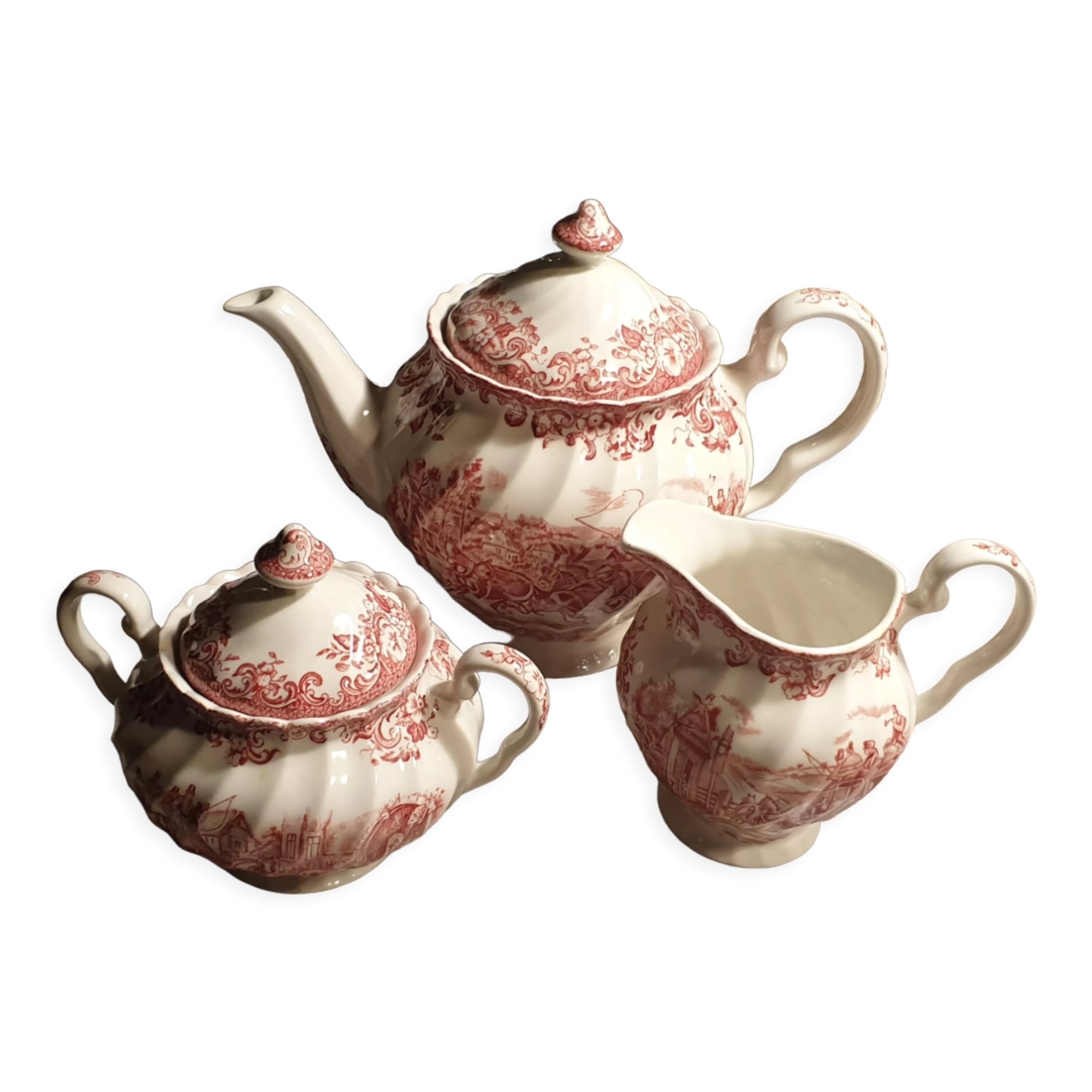 3-piece coffee service, JOHNSON BROS COACHING SCENES