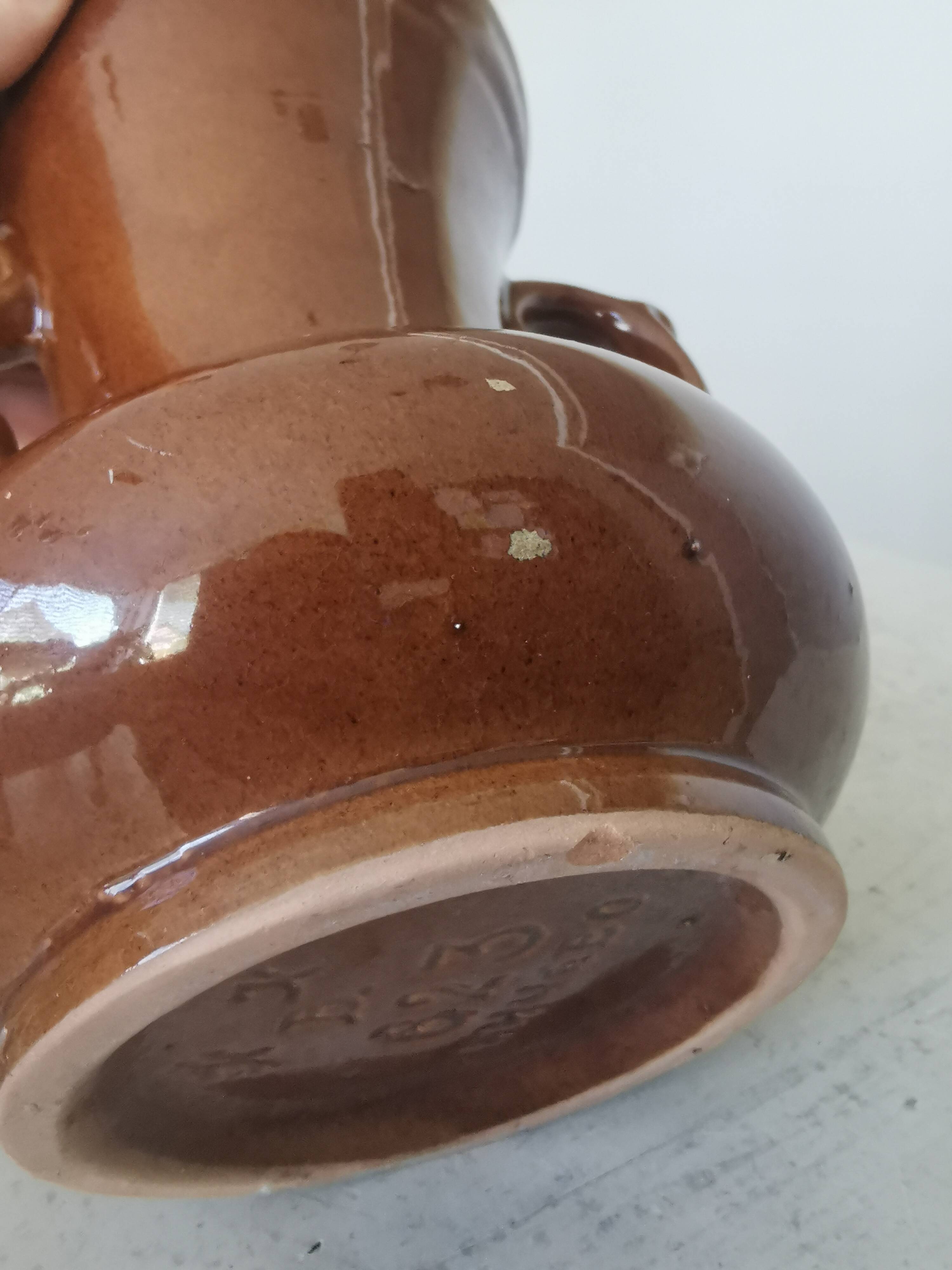 Vintage Kichevo Pottery Vase: Yugoslavian Brown Glazed Earthenware Decor