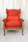 Wingback armchair in carved gilded wood signed Maison Dienst Paris 19th century