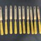 Tableware, case of 12 vermeil fruit knives and galalithe from the early 20th century.