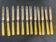 Tableware, case of 12 vermeil fruit knives and galalithe from the early 20th century.