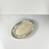 Oval patinated dish "Thermidor" Blue/green iron earth, late 19th century