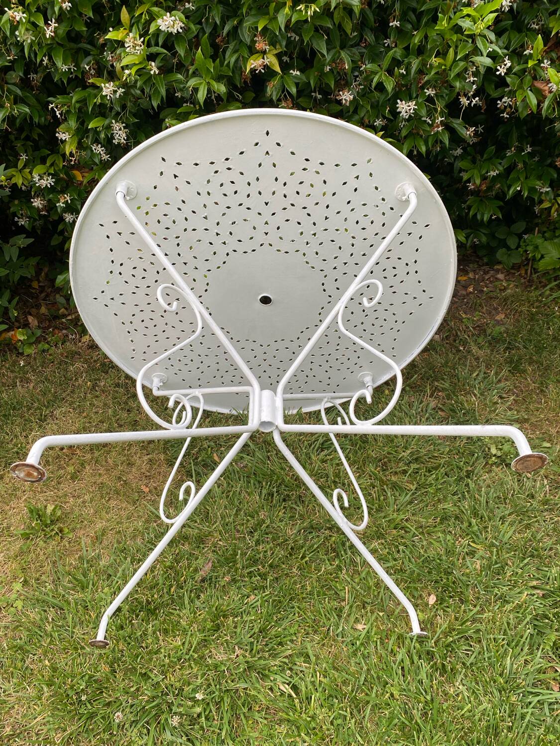 Old wrought iron garden furniture from the 1950s