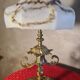 lampe bronze ciseler art nouveau abat jour opaline ancienne 44x23