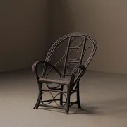 Fauteuil sculptural en bois courbé , Art Populaire, vers 1900