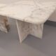 Pair of vintage nesting coffee tables in white marble from the 1970s.