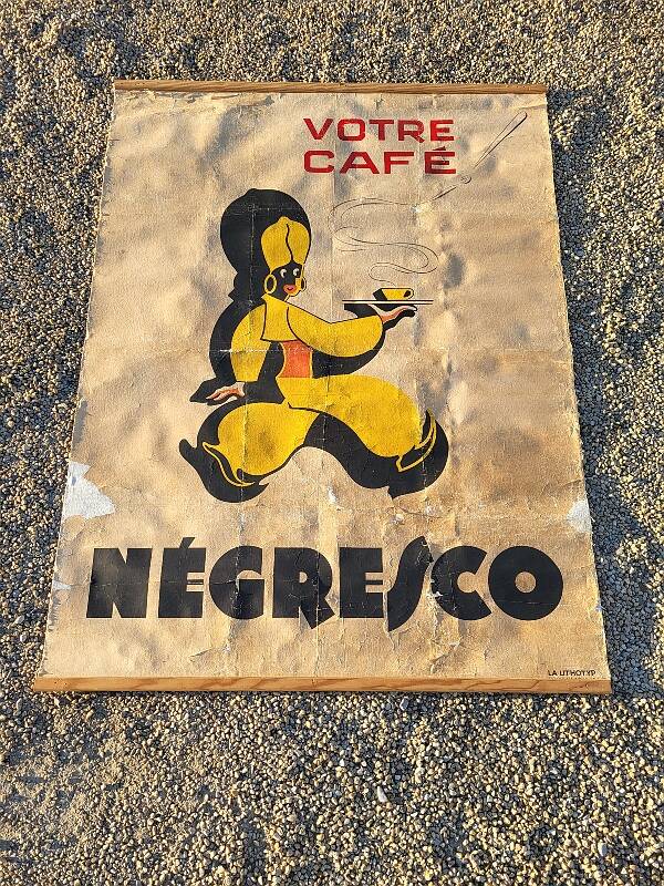 large poster your cafe negresco on canvas