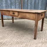 Antique cherry farmhouse table with 3 drawers