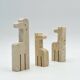 Ensemble de trois sculptures animales vintage en travertin italien