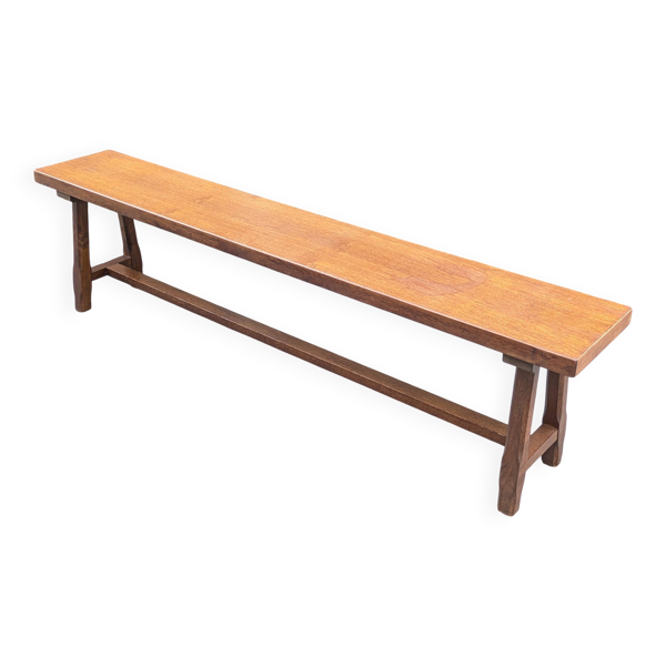 Banc rustique en chêne, France, 1970