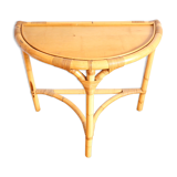 Half-moon rattan console