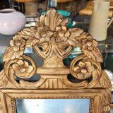 Louis XIV mirror in carved gilded wood, 18th century - 75 cm