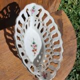 open porcelain basket fruit cup floral pattern