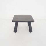Solid oak side table wabi-sabi style, The Netherlands 1970's