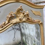 Antique mirror - 98 x 160 - wood and gilded stucco