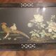Table low décor birds with hard stones and mother of Pearl inlay
