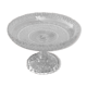 Coupe sur pied verre transparent décor festonné pied douche années 1930
