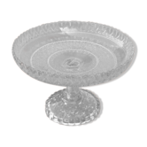 Coupe sur pied verre transparent décor festonné pied douche années 1930