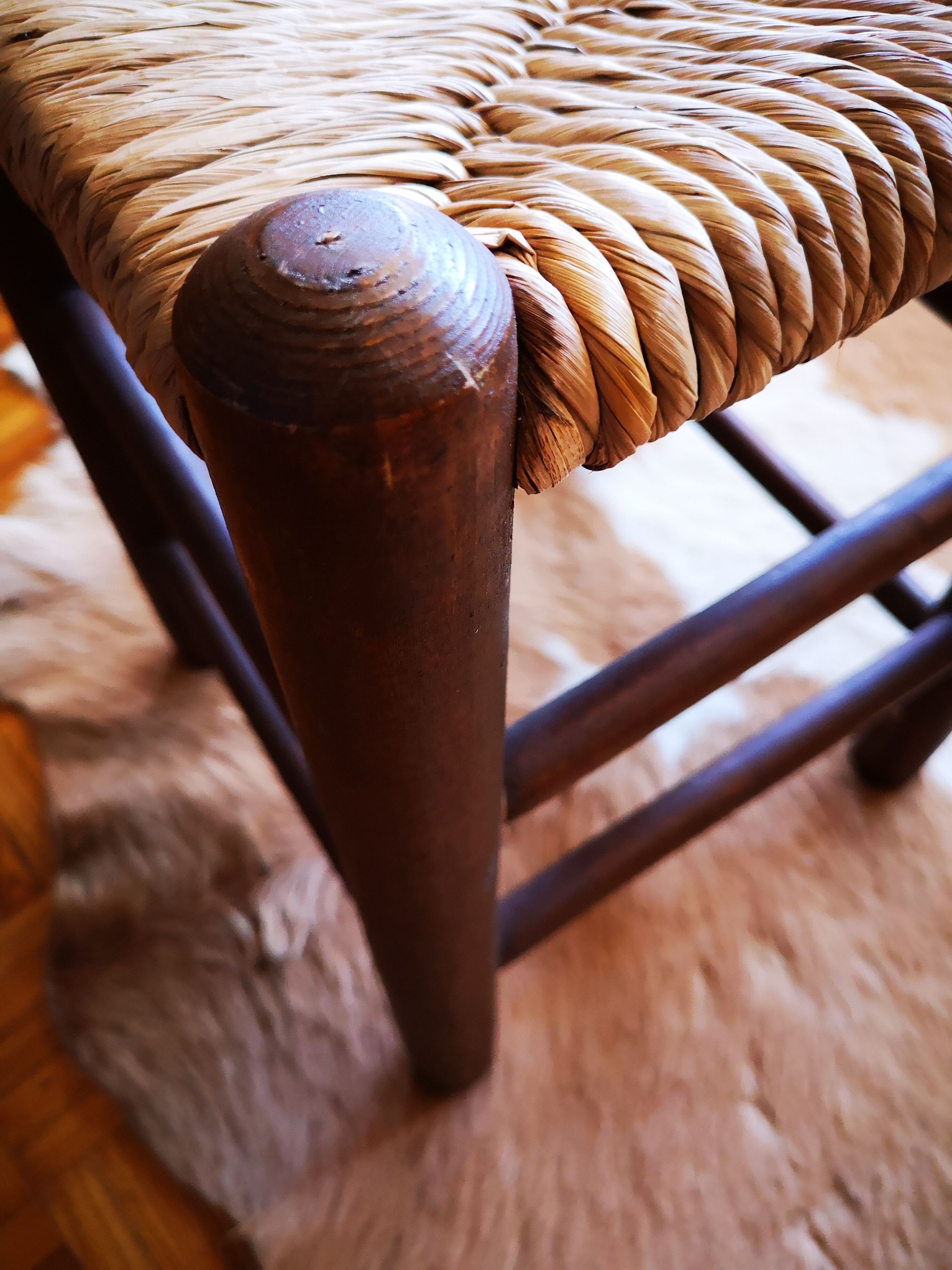 Stool paillé years 50.