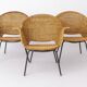 Chaises en osier vintage par Gianfranco Legler années 1950 | Ensemble de 3 en rotin suisse
