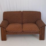 Brown Velvet 2-Seater Sofa by Mobil Girgi, 70s