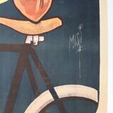 American crescent cycle bike poster signed Misti Litho Stars & Stripes lune 1898 litho