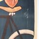 American crescent cycle bike poster signed Misti Litho Stars & Stripes lune 1898 litho