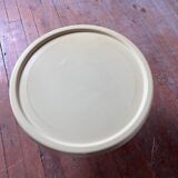 Set of two circular cream plastic sofa ends, 60s/70s