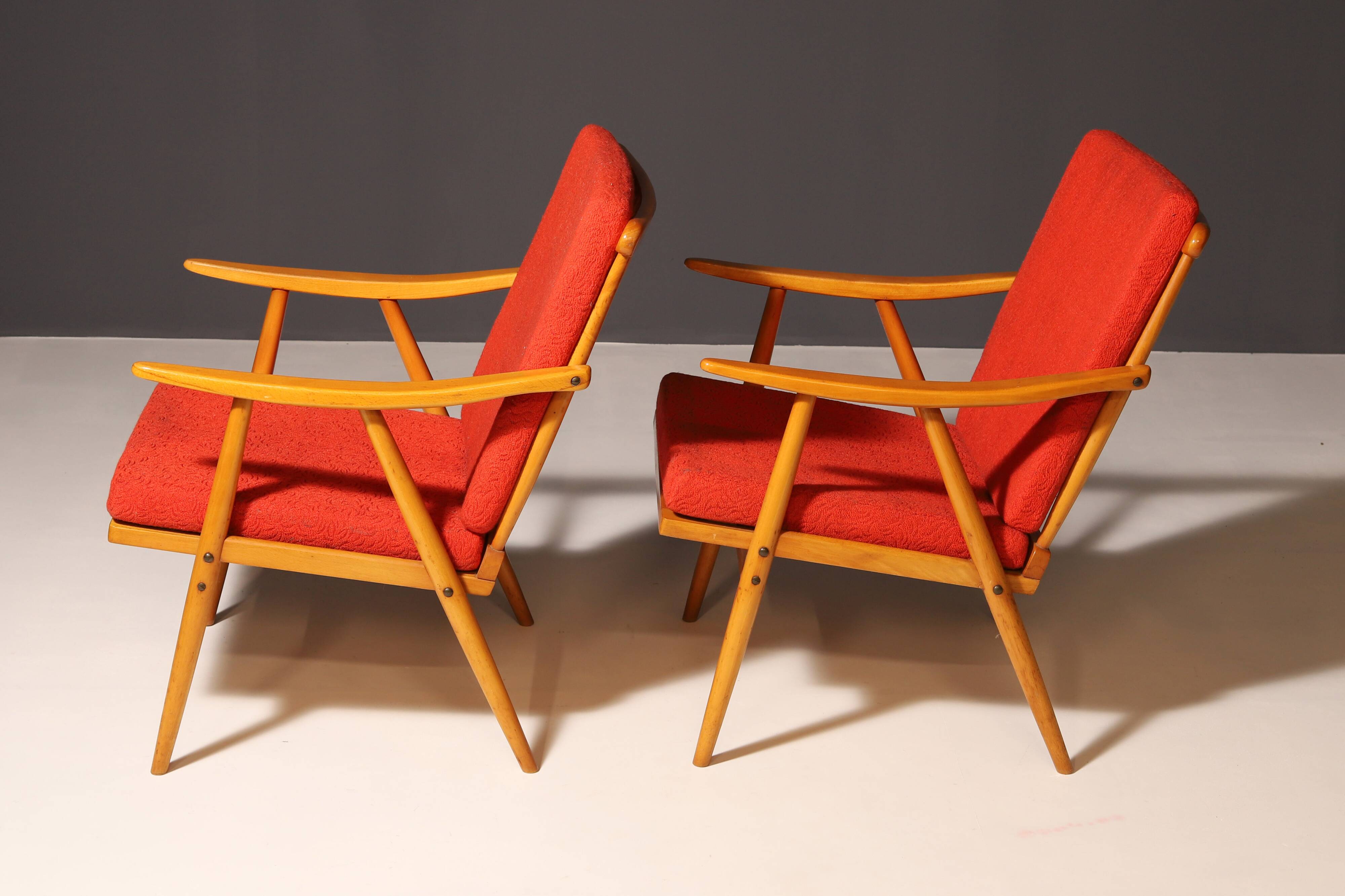Pair of mid-century armchairs by Jaroslav Šmídek for TON, 1970s