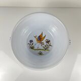 Large hand-painted earthenware salad bowl, signed "Mousiters", 20th century.