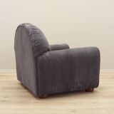 Grey velour armchair, Italian design, 1980s, production: Italy
