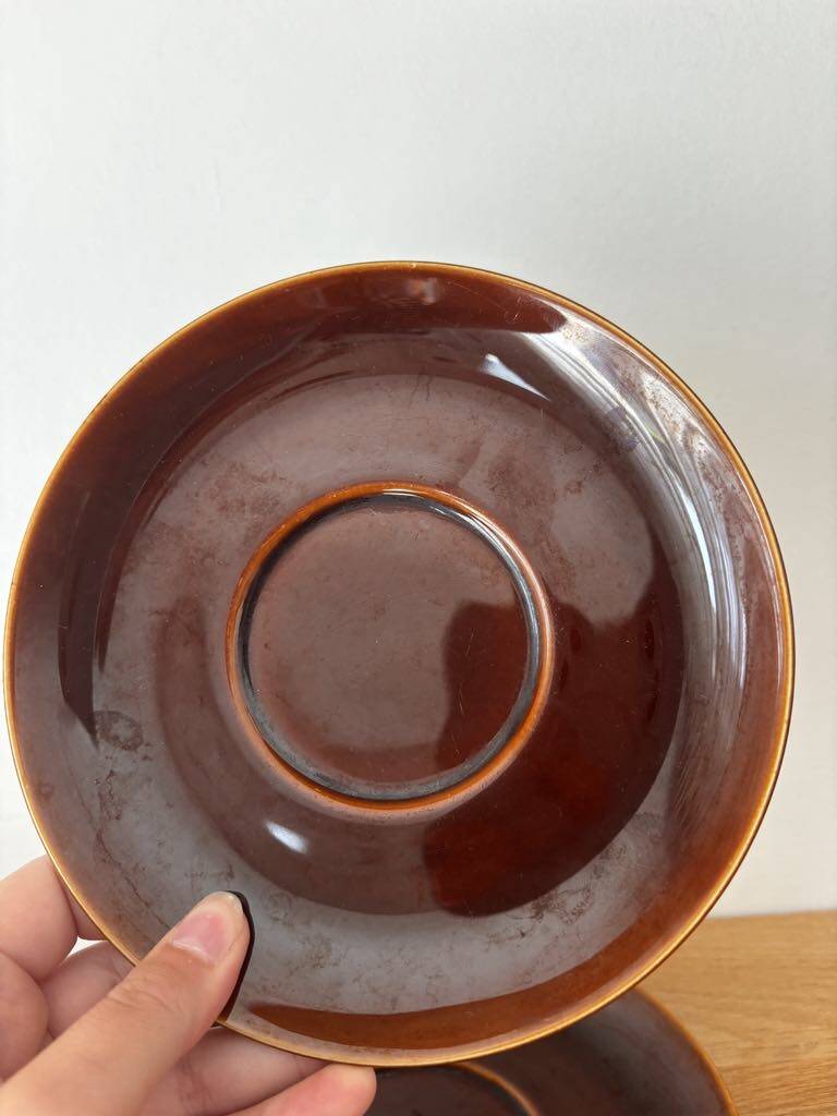 4 cups 5 saucers brown bistro style Villeroy and Boch