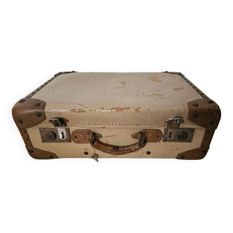 Cardboard and leather suitcase vintage