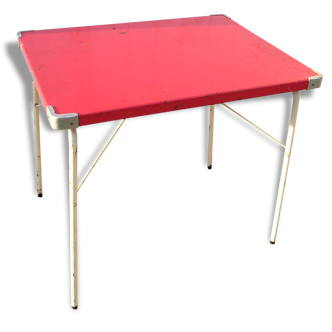 Petite table pliante de camping en métal SOUPLEX, vintage années 60