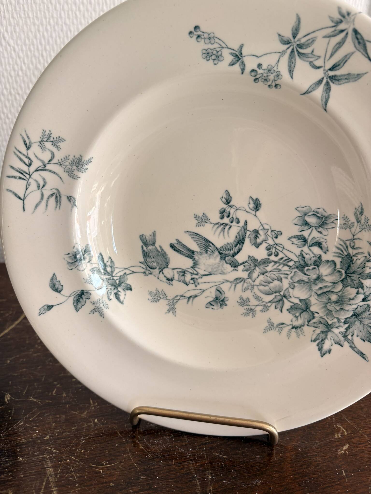 Lot 6 Deep Plates Faience Longwy Model Mignon