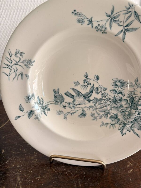 Lot 6 Assiette Creuse Faïence Longwy Modèle Mignon