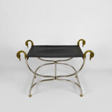 Neoclassical swan-headed curule circa 1960
