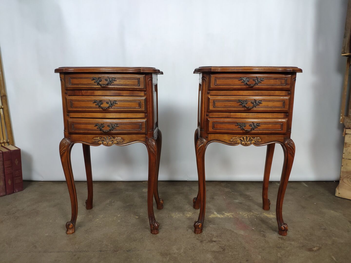 Louis XV style bedside pair
