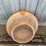 Large flat terracotta salad bowl