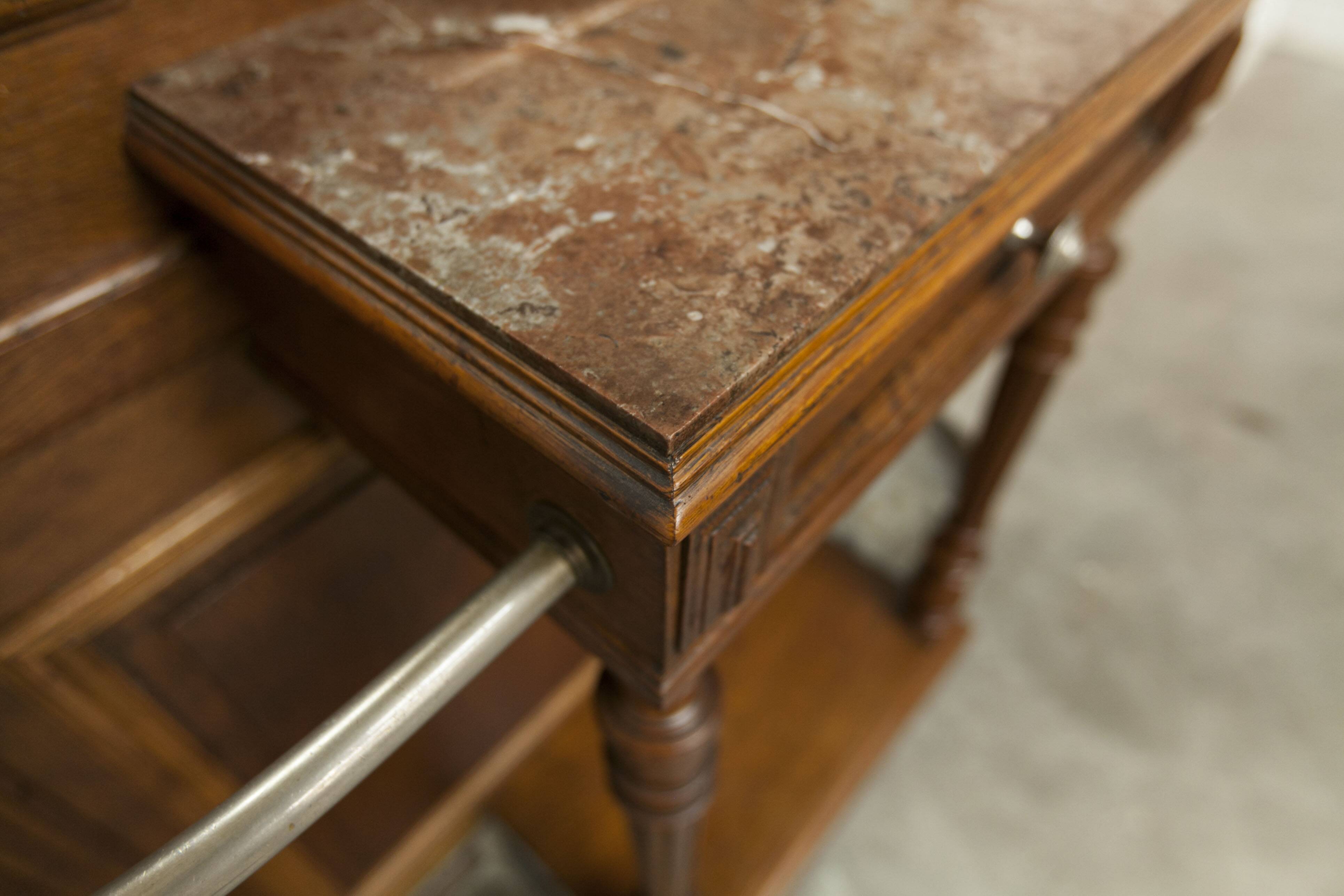 Napoleon III wardrobe in walnut, late 19th century, 3 mirrors, marble.