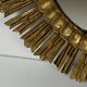 Large midcentury Spanish gold gilt wood sun or sunburst mirror, 1950s