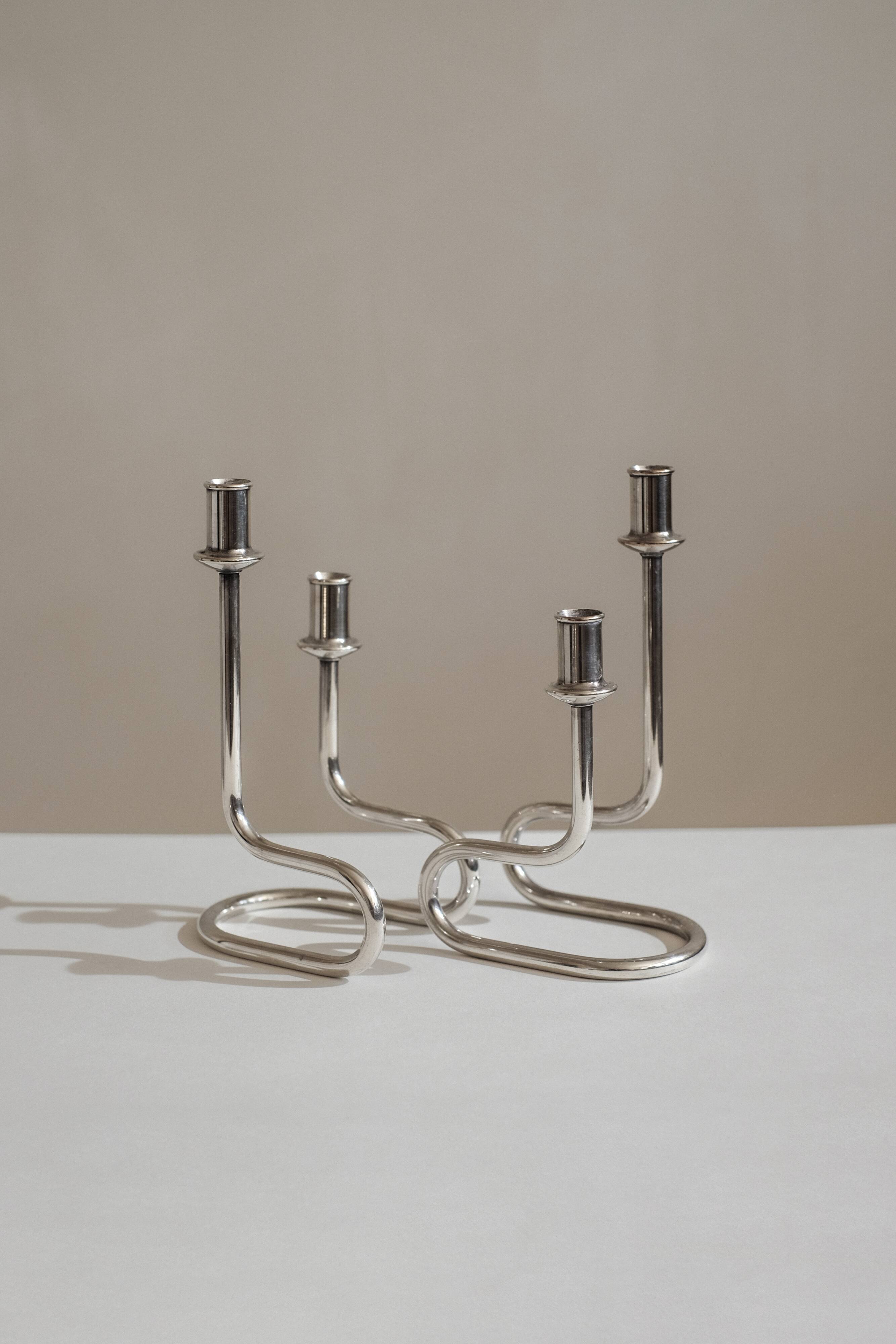 Pair of Italian candlesticks by Gorham Maestri