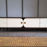 Vintage mid-century modern sideboard with rounded sides, germany 1960s