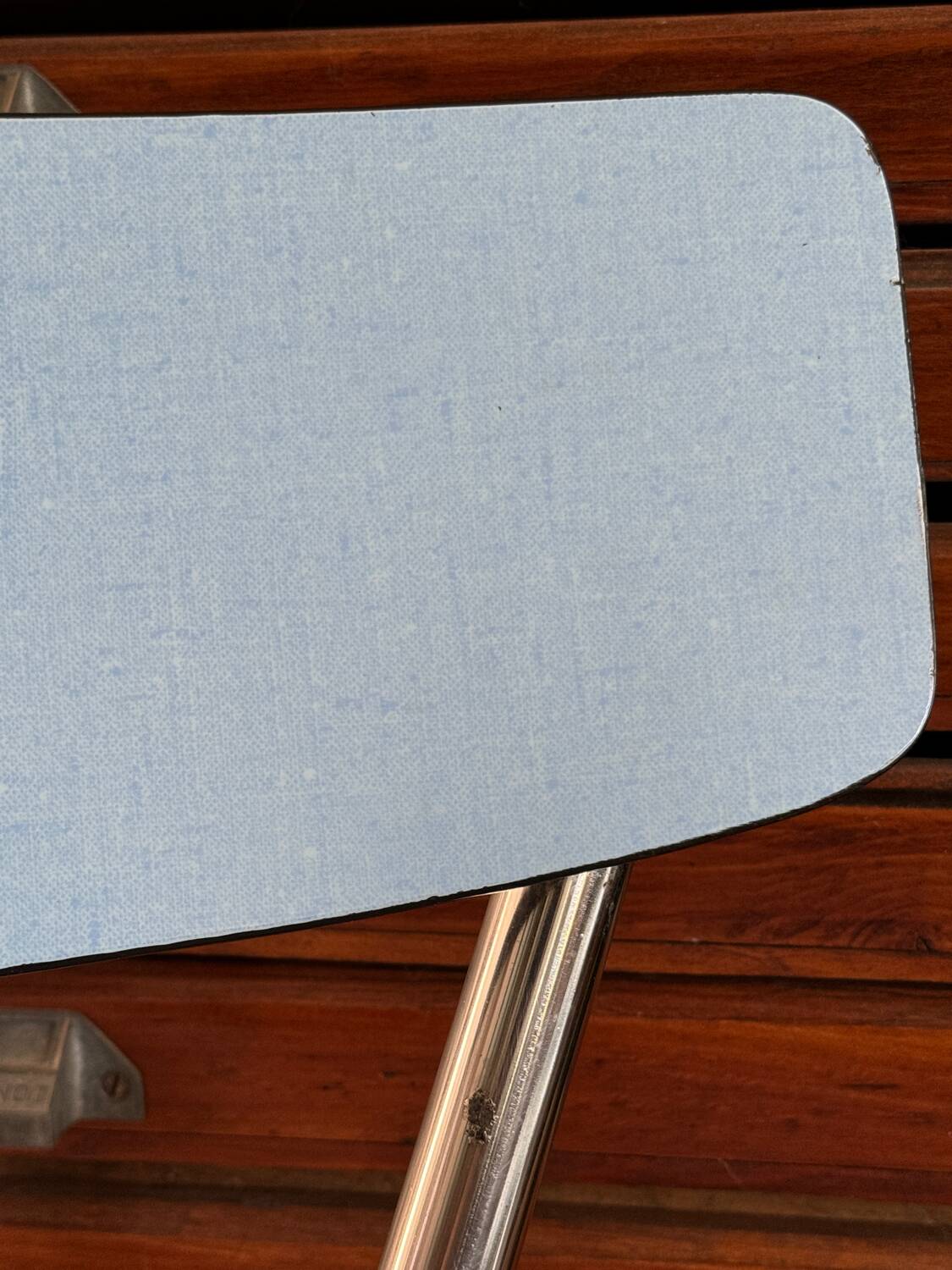 Set of 4 blue Formica chairs