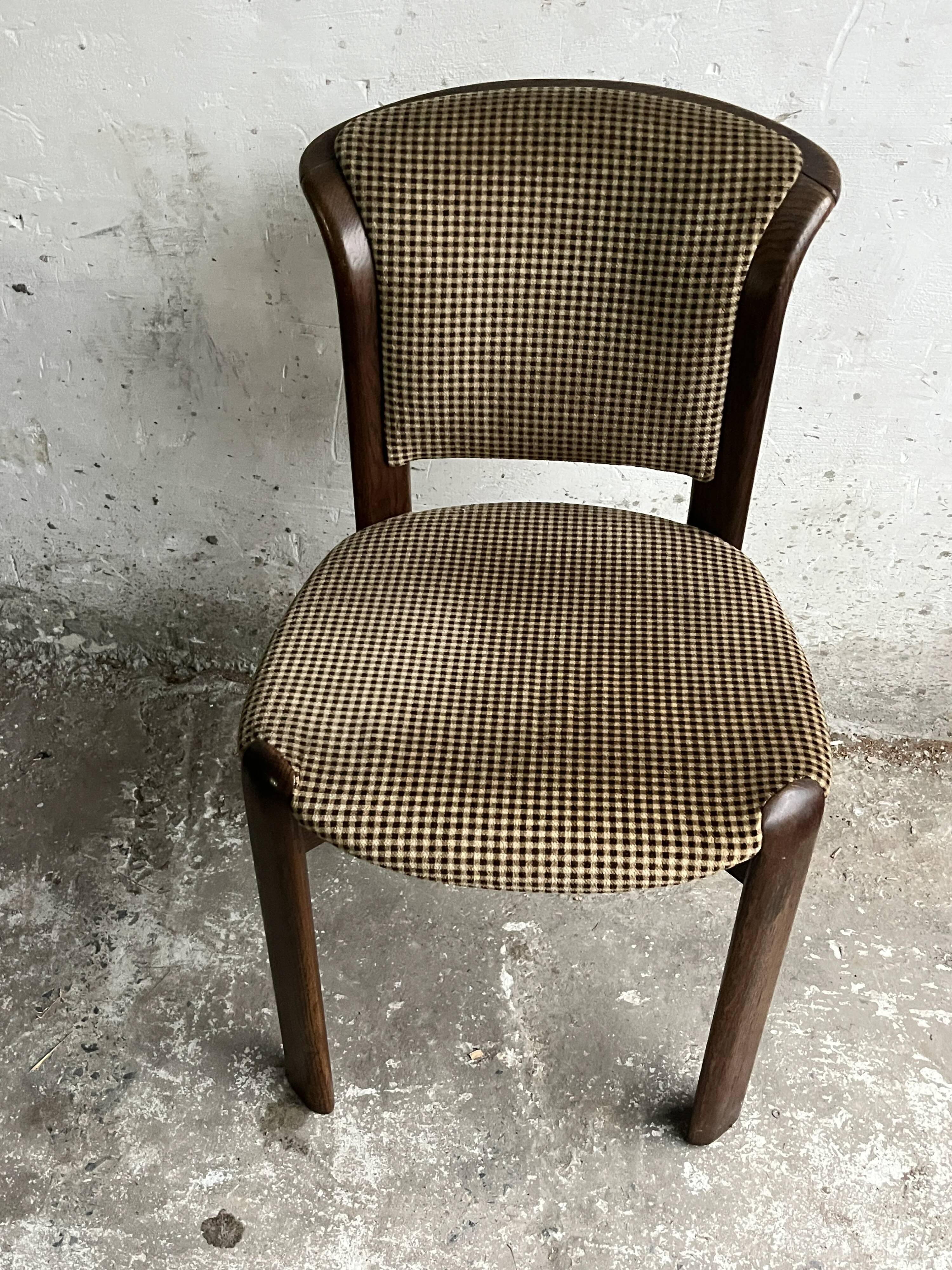 Vintage dining chairs with curved backrest – set of 6