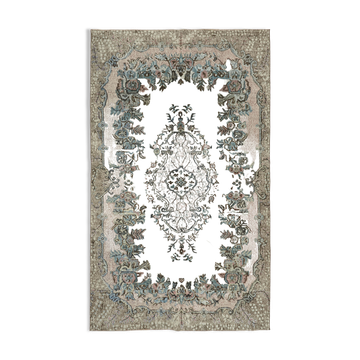 Hand-Knotted Antique Oriental 1970s 180 cm x 294 cm Blue Carpet