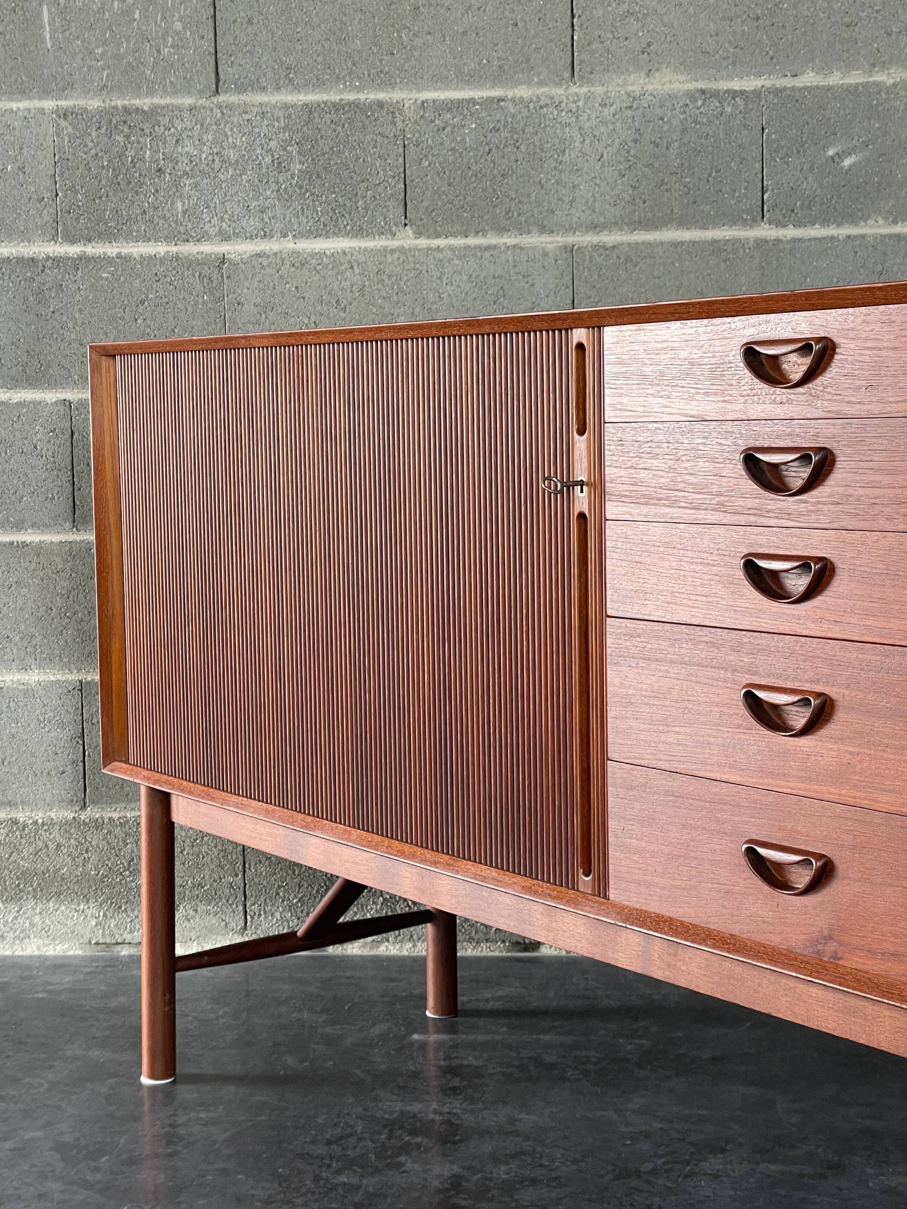 Danish Tambour Door Sideboard by Hvidt & Molgaard 50s